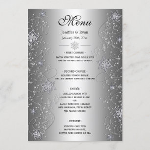 Elegant winter Wedding Menu
