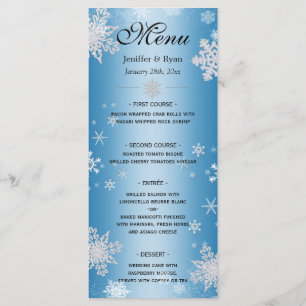 Elegant winter Wedding Menu