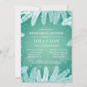 Elegant Winter Wedding Rehearsal Dinner Invitation