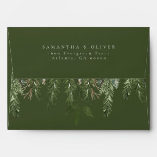 Elegant Winter Wedding Return Address Envelope