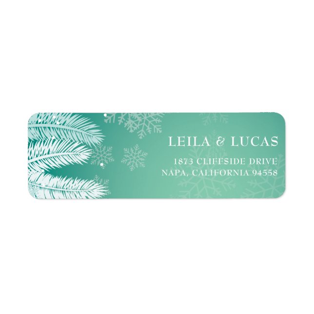 Elegant Winter Wedding Return Address Label (Front)