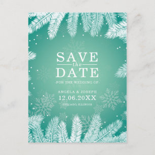 Elegant Winter Wedding Save the Date Announcement Postcard