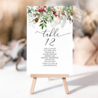 Elegant winter Wedding Table Seating Chart cards