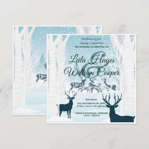 Elegant Winter Wedding turquoise light blue Invitation