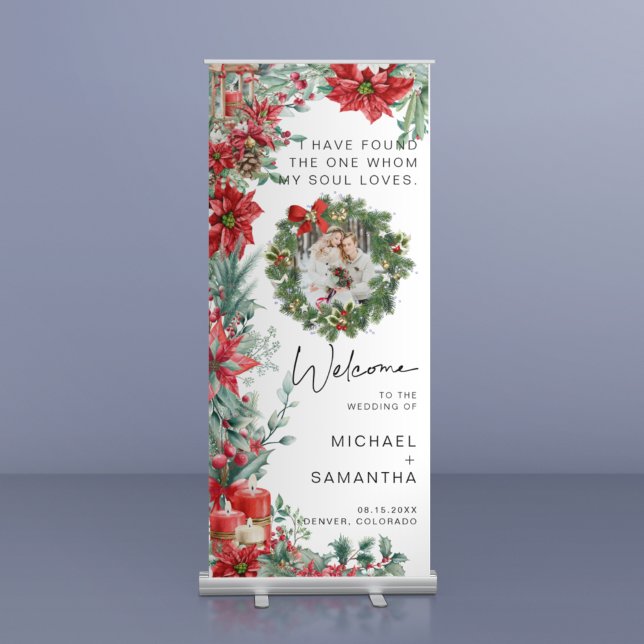 Elegant Winter Wedding Welcome Retractable Banner (Creator Uploaded)