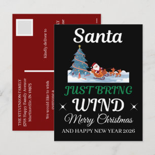 Elegant Winter Wishes Personalized Christmas Card