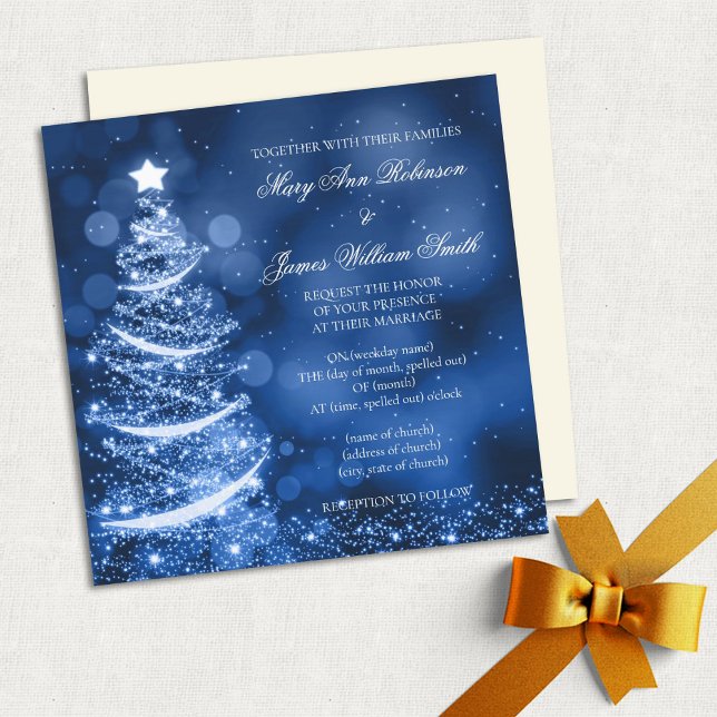 Elegant Winter Wonderland Christmas Wedding Invitation (Creator Uploaded)