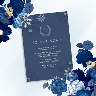 Elegant Winter Wonderland Minimalist Wedding Invitation
