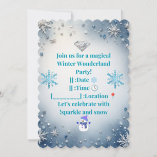 ✨ Elegant Winter Wonderland Party Invitation ❄️