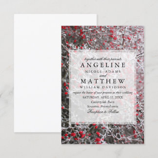 Elegant Winter Wonderland Snow snowflakes wedding Invitation