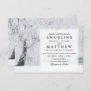 Elegant Winter Wonderland Snow snowflakes wedding Invitation