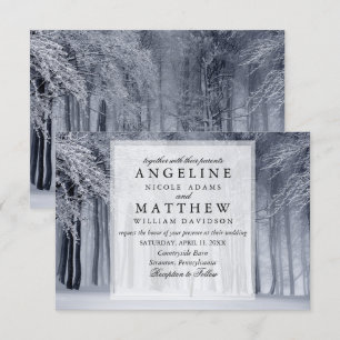 Elegant Winter Wonderland Snow snowflakes wedding Invitation