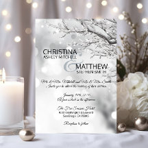 Elegant Winter Wonderland Snow Snowflakes WEDDING