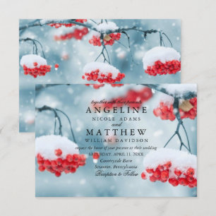 Elegant Winter Wonderland Snow snowflakes wedding Invitation