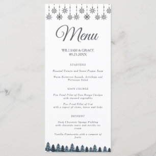  Elegant Winter Wonderland  Snowflakes wedding Menu