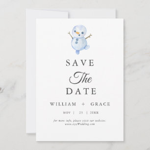 Elegant Winter Wonderland  Snowflakes wedding Save The Date
