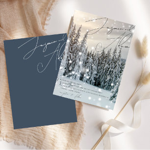 Elegant Winter Wonderland Snowy Woodland Wedding Invitation