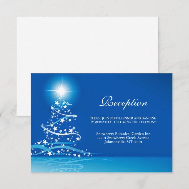 Elegant Winter Wonderland Sparkle Wedding Enclosure Card (Front/Back)