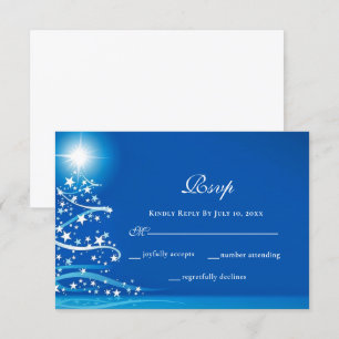 Elegant Winter Wonderland Sparkling Wedding RSVP Card
