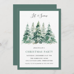Elegant Winter Woodland Christmas Party Invitation