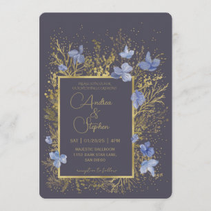 Elegant Wintry Foliage Winter Wedding Invitation