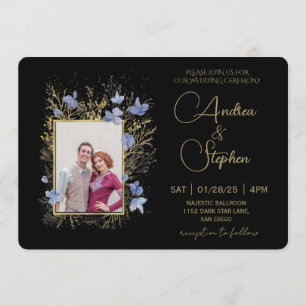 Elegant Wintry Foliage Winter Wedding Invitation