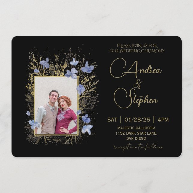 Elegant Wintry Foliage Winter Wedding Invitation (Front)