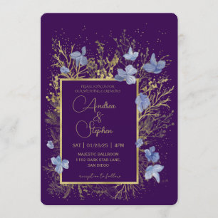 Elegant Wintry Foliage Winter Wedding Invitation