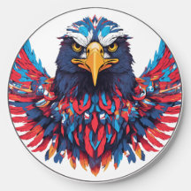 "Elegant Wireless Charger with Intricate Eagle 