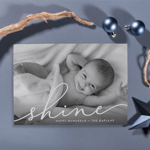 Elegant Wish Hanukkah Photo Card