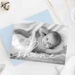 Elegant Wish | Hanukkah Photo Holiday Card<br><div class="desc">Share holiday greetings with these chic Hanukkah photo cards featuring your favourite full bleed horizontal or landscape orientated photo. "Shine" appears as a white text overlay in elegant hand lettered script typography. Personalise with your names and the year along the bottom. Cards reverse to blue watercolor stripes with a snowy...</div>