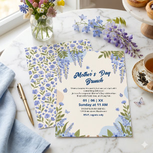 Elegant Wisteria Floral Mother’s Day Brunch Invitation
