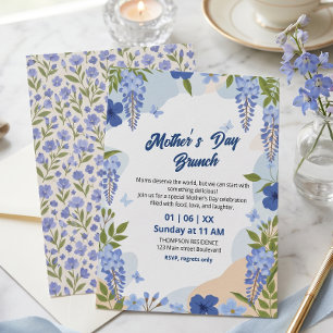 Elegant Wisteria Floral Mother’s Day Brunch Invitation