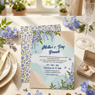 Elegant Wisteria Floral Mother’s Day Brunch Invitation