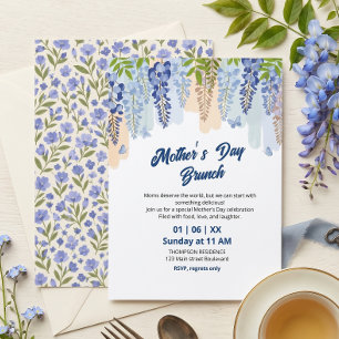 Elegant Wisteria Floral Mother’s Day Brunch Invitation