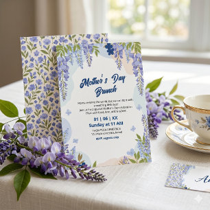 Elegant Wisteria Floral Mother’s Day Brunch Invitation