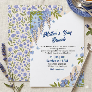 Elegant Wisteria Floral Mother’s Day Brunch Invitation