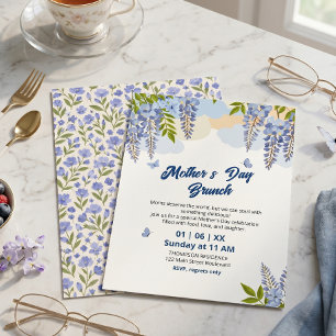 Elegant Wisteria Floral Mother’s Day Brunch Invitation