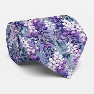 Elegant wisteria tiled floral pattern tie