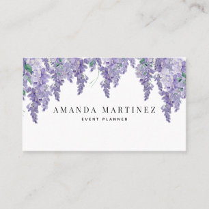 Elegant Wisteria Watercolor Social Media Business  Business Card
