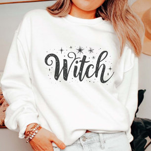Elegant "Witch" Black and White Halloween Women's T-Shirt