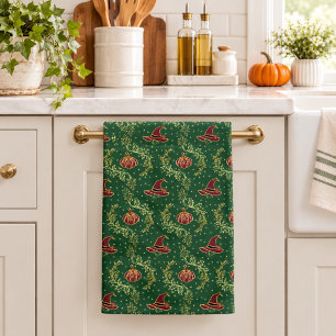 Elegant Witchy Whimsigoth Halloween Hand Towel