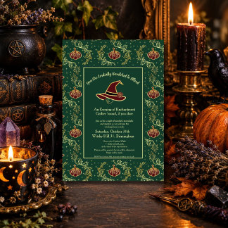 Elegant Witchy Whimsigoth Halloween Invitation