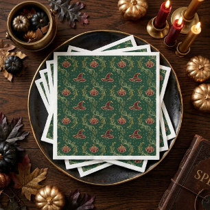 Elegant Witchy Whimsigoth Halloween Napkin