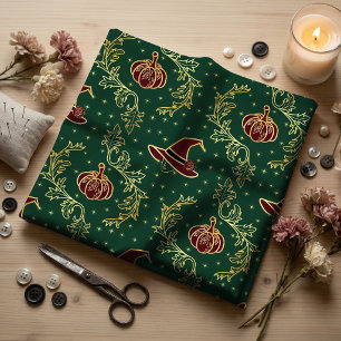 Elegant Witchy Whimsigoth Halloween Pattern Fabric