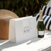 Elegant Wite & Navy Blue Bachelorette Gift Bag