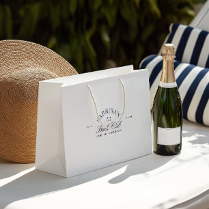 Elegant Wite & Navy Blue Bachelorette Gift Bag
