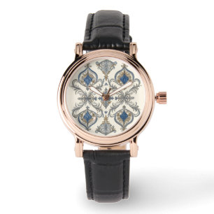 Elegant with blue grey pattern art, Women Watch
