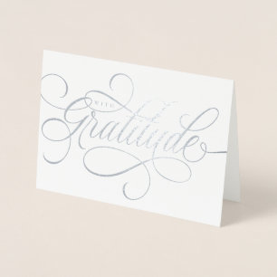 Elegant With Gratitude script thank you Foil Card