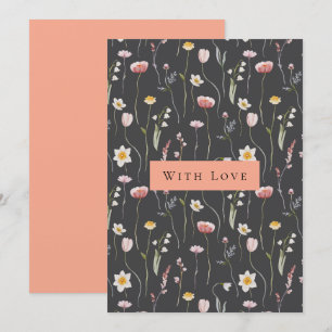 Elegant "With Love" Floral Greeting Card